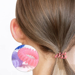 Spiral Hair Ties – 40Pcs Solid Colorful Phone Cord Ponytail Holder Spiral Elasti