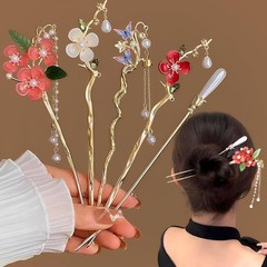 6Pcs Chinese Hair Sticks Butterfly Flower Hair Pins for Women Decorative Hairpin