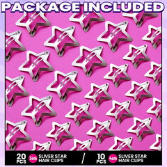 Star Hair Clips and Barrettes Set – 20 Pcs 1.22″ Y2K Hair Accessories, 10 Pcs