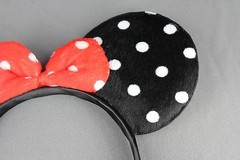Black minnie mouse ears headband ear hair band costume polka dot mickey