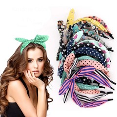 6 Pcs Colorful Headbands, Fashion Floral Polka Dot Stripe Bow Headbands Rando…