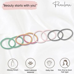 Parcelona Thin Stripes Ponytail Holder Stretchy Elastic Hair Ties for Women
