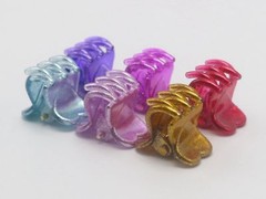 12/24pcs Mixed Color Plastic Cute Heart Mini Hair Claw Clip 15mm Hairpins Kids