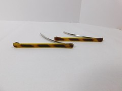 2 Goody Stay Tight Vtg Clasp Clip Hair Barrettes 3” USA Mock Tortoise Shell