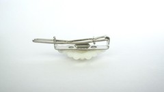 Two small tiny white pearl hair pin clip barrettes fine hair