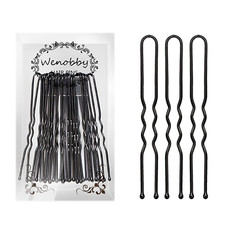 U Shaped Hair Pins for Buns, 100 PCS 2.8″ Women Black