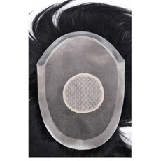 Human Hair Toupee for Men, Large Thin PU Front Mono Lace, Can be Slicked Back
