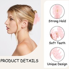 Vovii 2Pcs Pink Bow Claw Clips for Women, Cute Stylish Acrylic Hair