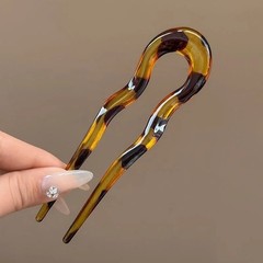 U-Shaped Hair Fork Tortoiseshell Acetate Acrylic Hairpin Fashion Hair Stick