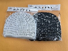 Black And White Mesh Hair Net Crochet Cap 2 Pc Sleeping Night Head Cover