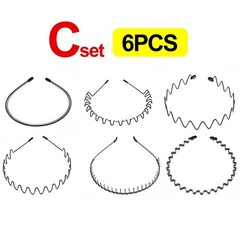 6 /1PCS Metal Hair Headband Wave Style Hoop Band Comb Sports Hairband Men Women