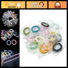 72 Pcs Colorful Spiral Hair Ties – No Damage, No Crease, Ponytail Holders, Thin