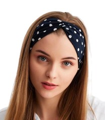 Womens Stretchy Twist Soft Cotton Headbands, Solid Colour, Non-Slip Fashion S…
