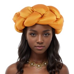 African solid color decoration sponge big Fried Dough Twists braid headband