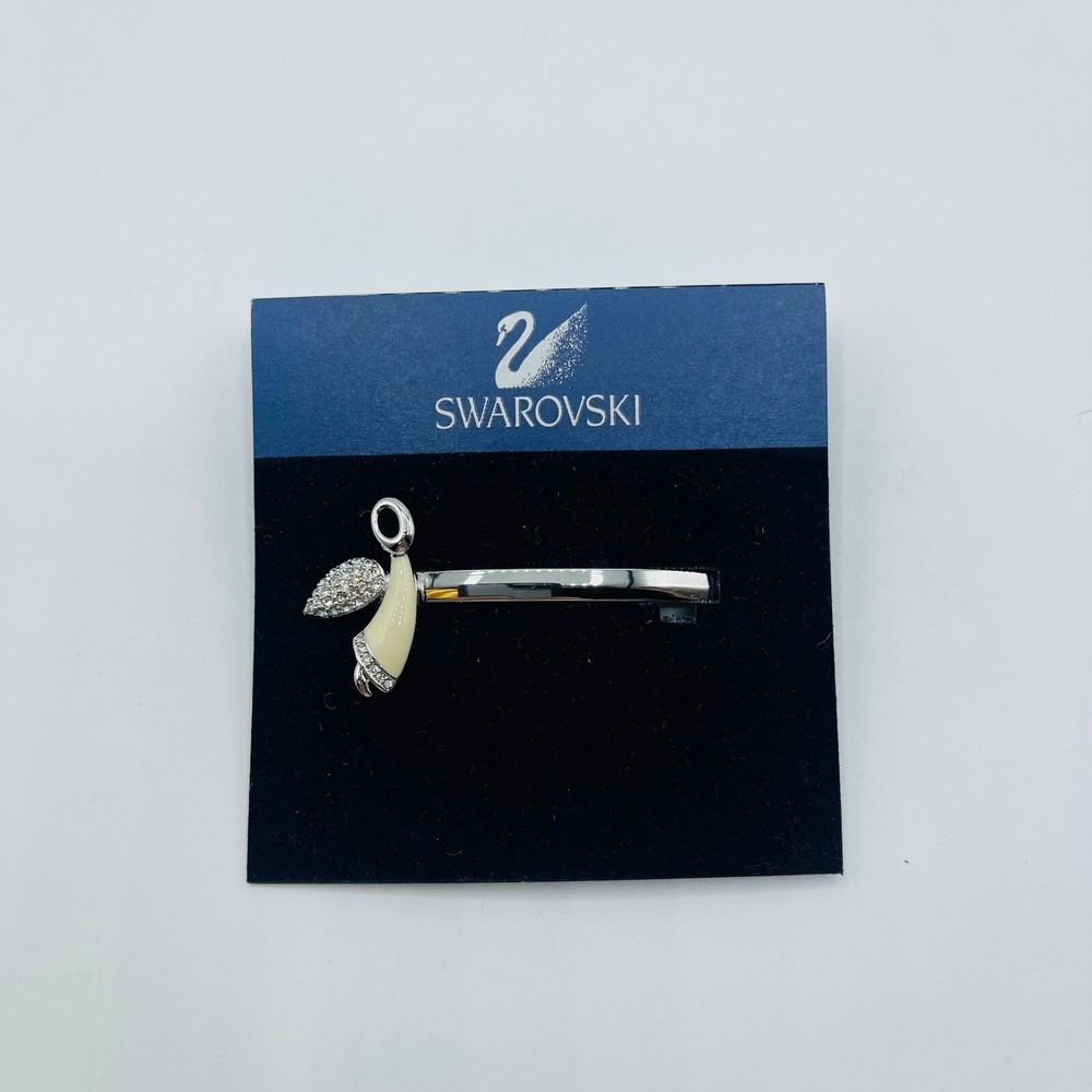 $65 New Swarovski Women’s Dancing Rhodium Silver Angel Hair Pin 916959