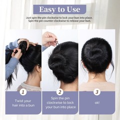 50PCS Spiral Hair Pins, Spin Pins Non-Scratch Round Tips, Twist Screw Hair Pin f