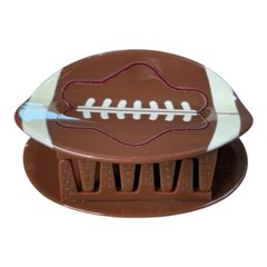 Football Hair Claw Clip Women OS Brown White Game Day Sporty Novelty Team Spirit