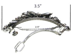 JCGY Butterfly Barrette with Beads and Crystals Hair Clip for Women U86800-0053