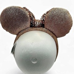 Disney Parks Rose Gold Sequin Minnie Mouse Ears Headband NWOT Authentic Sparkle