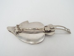 Abalone Mother of Pearl Silver Tone Fish Shaped Hair Clip Barrette