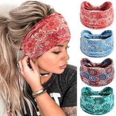 Boho Headbands for Women Fashion Floral Headwraps Knotted Wide Hairbands Larg…