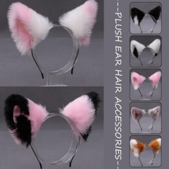 Lolita Girl Furry Cat Fox Animal Ear Hairpin Faux Fur Cosplay Headband Party