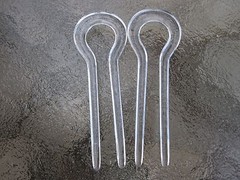 2ea Crystal Loop Top 2 Prong Chignon Hair Pins 3 1/4″ Length Good Hair Days New