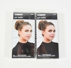 2 Pks CONAIR Pin Twirls – No Hairpins Needed – Metal Spiral Pins – 3 Per Pk = 9