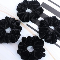 IVARYSS Extra Large Scrunchies for Women’s Thick 1 Count (Pack of 4), V-Black