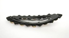 Blue or pink crystal hair pin snap clip barrette for fine thin hair