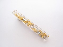 Small 2 inch super slim clear gold speckled alligator hair clip fine thin hair