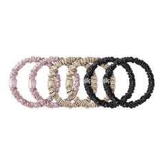 Slip Skinny Silk Scrunchies Set of 6 Mulberry Silk Hair Ties Multi Color