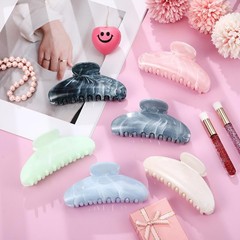Yuxung 6 Pcs Large Acrylic Hair Claw 1 Count (Pack of 6), Elegant Colors