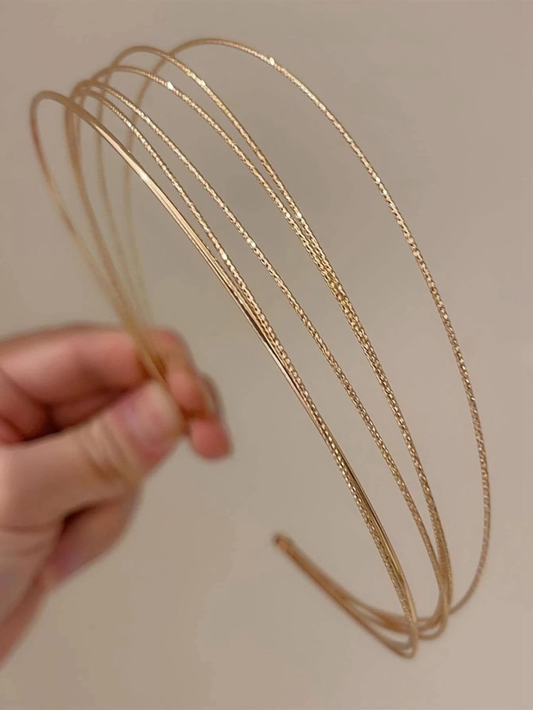 Multi Layers Metal Headbands for , 2Packs Fashion Thin Headband Layered Gold …