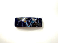 Stained Glass Mosaic Barrette: Branch, Hearts and Birds- Handmade
