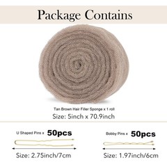 Hair Sponge For Updos Volume Bumps Filler Padding Tan Brown 1 PCS