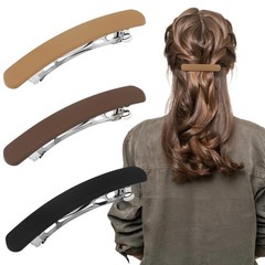 Women’s Flat Hair Barrettes – 3Pcs Matte French Clips for Thin Fine or Short
