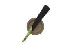 Black Simple Minimalist Silk Kimono Long Hair Clip 130mm (5 1/8 inch)