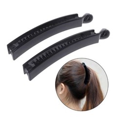 2 Pieces 10 for cm Banana Hair Clips Black Square for Head Plastic Barrette