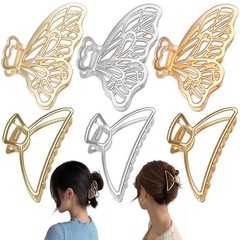 6 Packs Large Metal Hair Claw Clips, Butterfly 6 Count (Pack of 1), Triangle