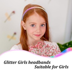 4Pcs Headbands for Girls, Kids, Toddlers – Glitter Sequin Girls Headbands 0.6…