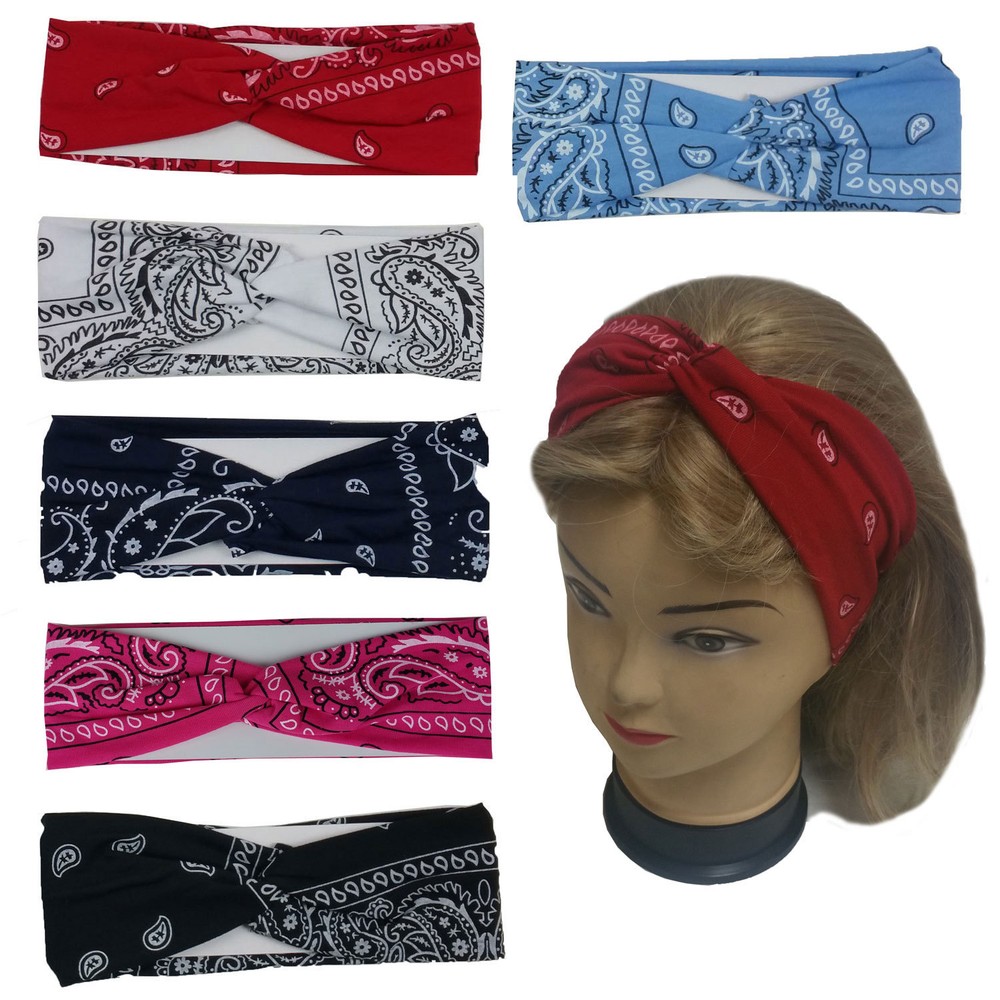 Bandana Headband Yoga Hairband Head Wrap Paisley Twisted Headband
