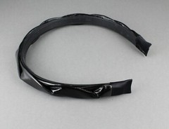 Black braided headband faux patent leather band grip teeth braid 5/8″ wide