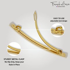 French Amie Long and Skinny Bar Large 4 1/4″ Celluloid Handmade Hair Clip
