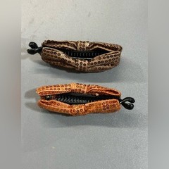 NEW hair accessories set of 2 brown and orange bow clips