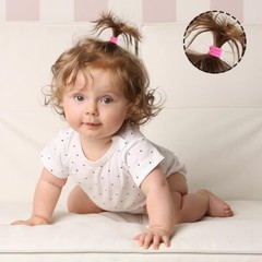 CÉLLOT 360PCS Pink Baby Hair Ties, 2cm in Diameter No Crease Pink(for Baby)
