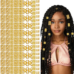 120Pcs Gold Hair Jewelry for Braids Accessories Loc Jewelry for Hair Dreadlocks
