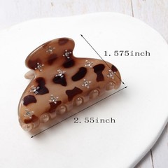 3 PCS Medium Hair Clips Women 2.55 Inch Plastic Rhinestone Claw NonSlip