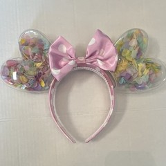 Disney Boxlunch Exclusive Sweetheart Confetti 3D Heart Minnie Ears Headband