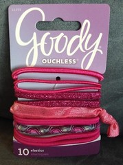 GOODY OUCHLESS 10 COUNT ELASTICS HAIR TIES PINKS – BRAND NEW